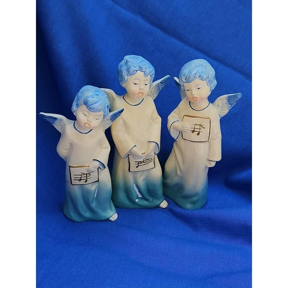 Vintage MCM Christmas Angel Set Singing Choir 7